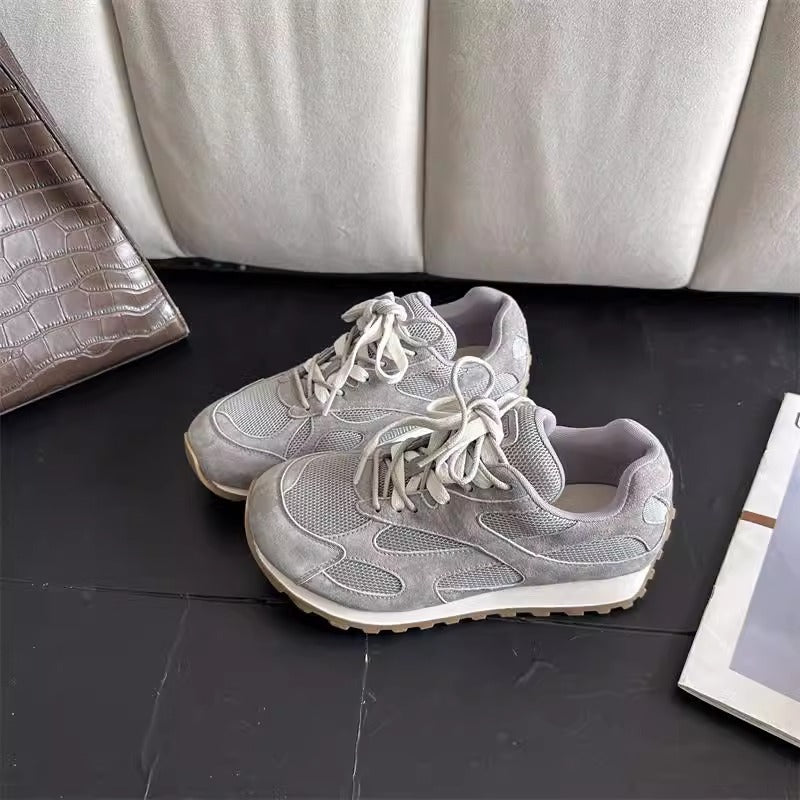 Damen Sneaker Sportlich Atmungsaktiv Wildleder