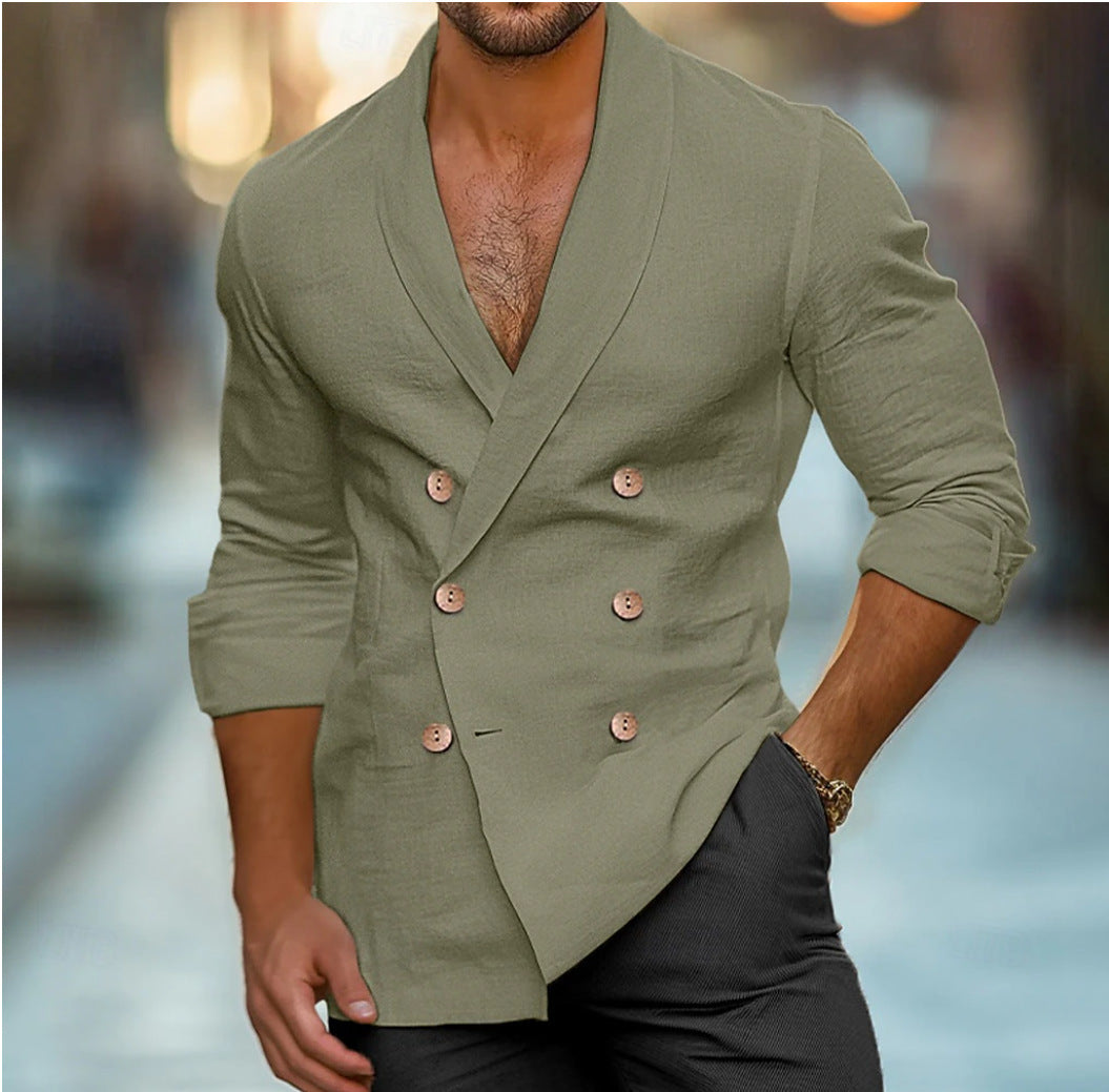 Modischer Leinenblazer Herren Slim Fit Sommer