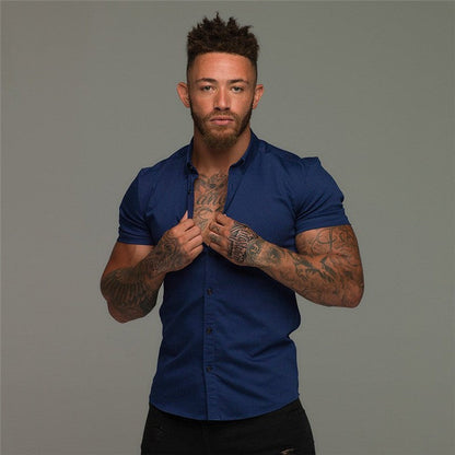 Herren Hemd Kurzarm Slim Fit Modern