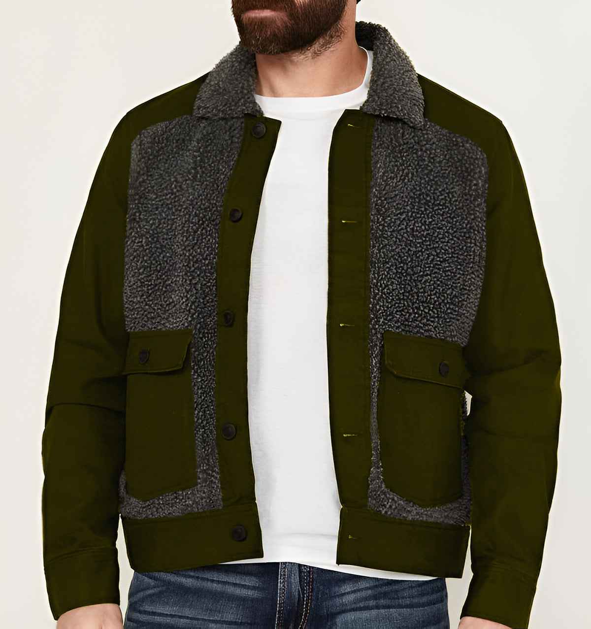 Herren Outdoor-Jacke Teddyfellkragen Warm Funktional