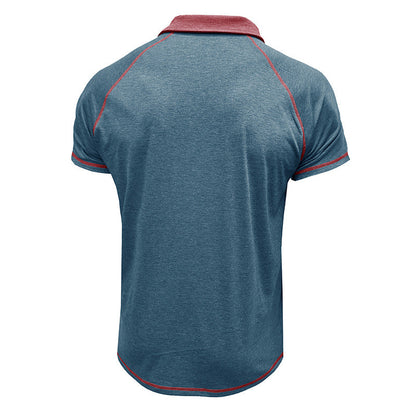 Herren Polohemd Sportlich Kontrastkragen Modern