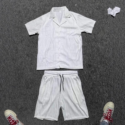 Herren Shorts-Set Elegant mit Strukturdetails Sommer