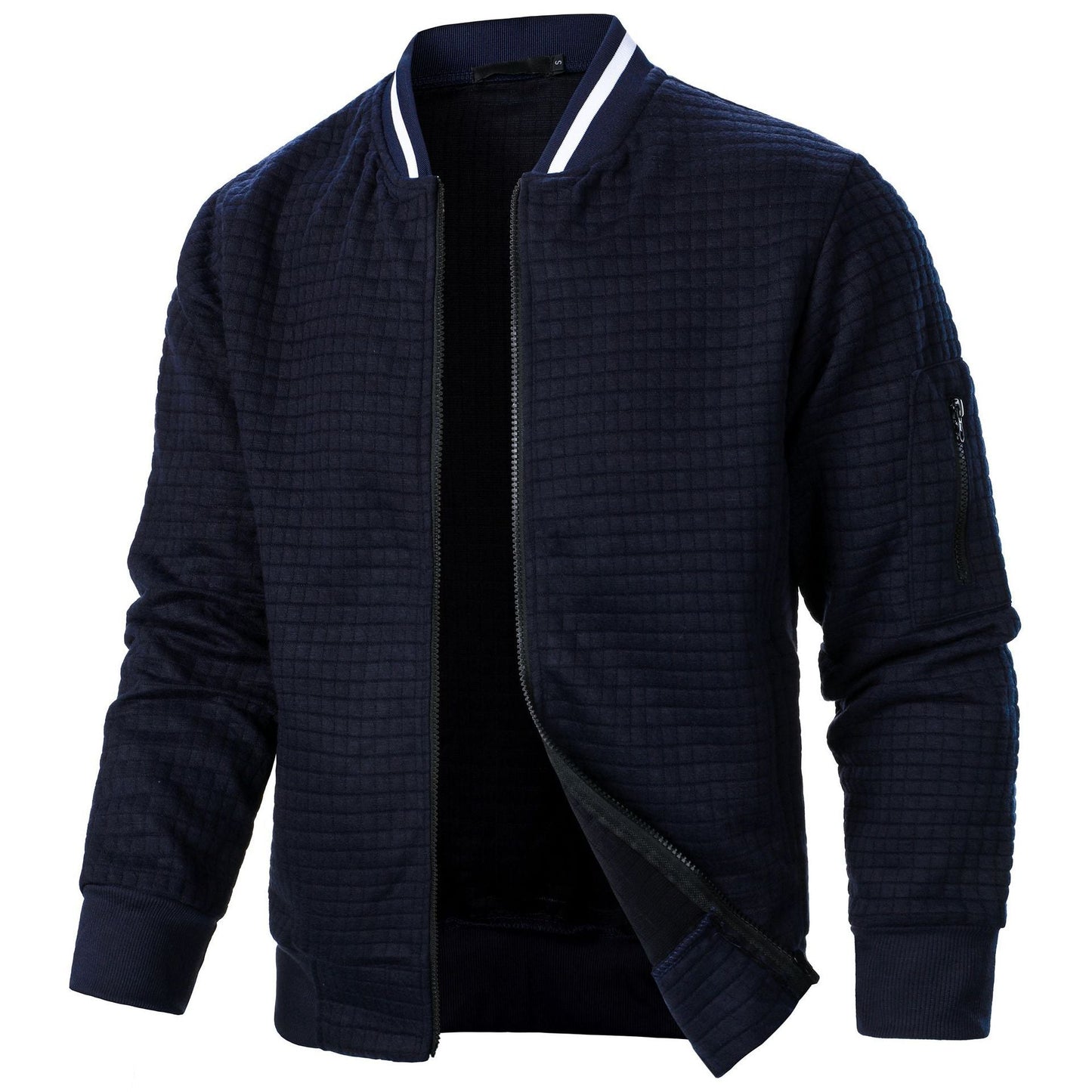 Herren Bomberjacke Steppjacke Reißverschluss Taschen