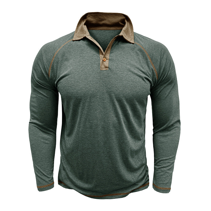 Herren Polo-Shirt Langarm Sportlich Moderner Kragen
