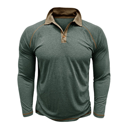 Herren Polo-Shirt Langarm Sportlich Moderner Kragen