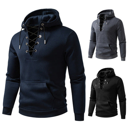 Herren Kapuzenpullover Modisch Schnüren Design Großstadtchic