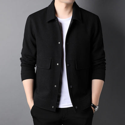 Herren Freizeitjacke Modern mit Klappentaschen Schwarz