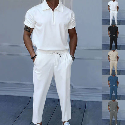 Herren Polo Chino Set Baumwolle Atmungsaktiv Elegant - BerlinGlamour