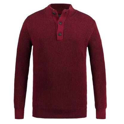 Herren Pullover Rippstrick Knopfleiste Modern Berlin Stil
