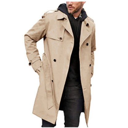 Herren Trenchcoat Modern mit Seitentaschen und abnehmbarem Futter