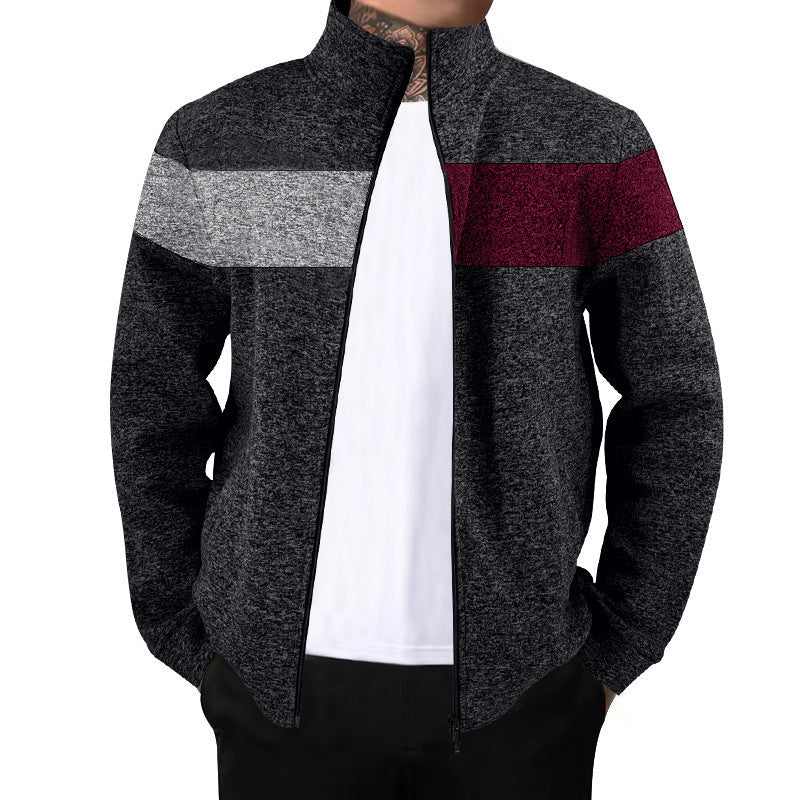 der neue Titel: Sportlicher Stehkragenpullover mit kontrastierenden Farbbereichen und hochwertiger Baumwolle