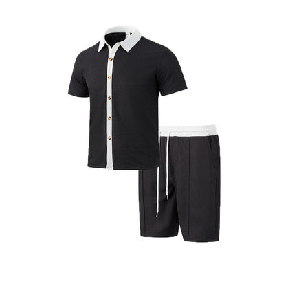 Herren Freizeit Set Kurzarmhemd mit Shorts Modern