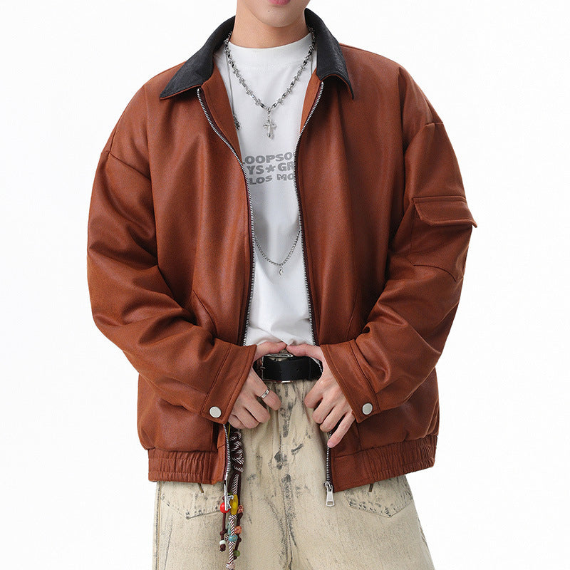 Männer Utility-Jacke Oversized Reißverschluss Praktisch Modern