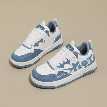 Damen Sneaker Sportlich Denim Look Bequem