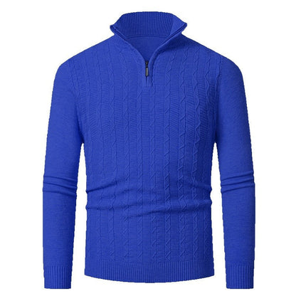 Herren Strickpullover Modern Reißverschluss Kragen Übergröße