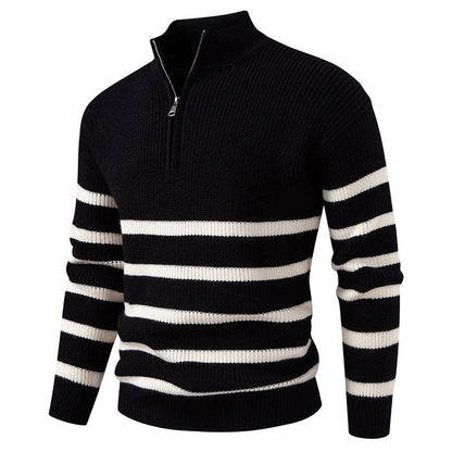 Herren Strickpullover Modern Streifen Design Langarm