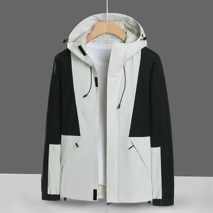 Wasserdichte Herren Regenjacke Schwarz Modern