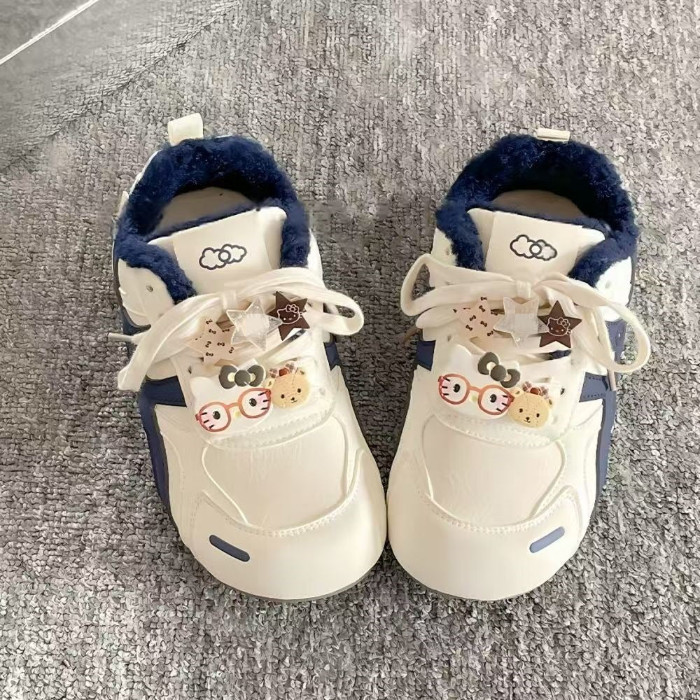 Damen Sneaker Kuschelig Warm mit Dekor - BerlinGlamour