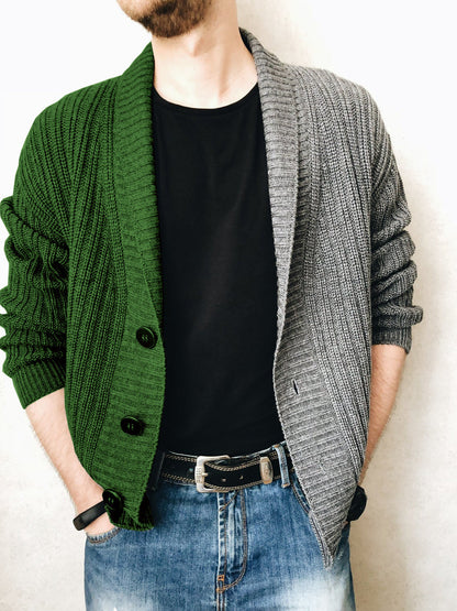 Herren Strickjacke Modern mit Großknöpfen und Struktur