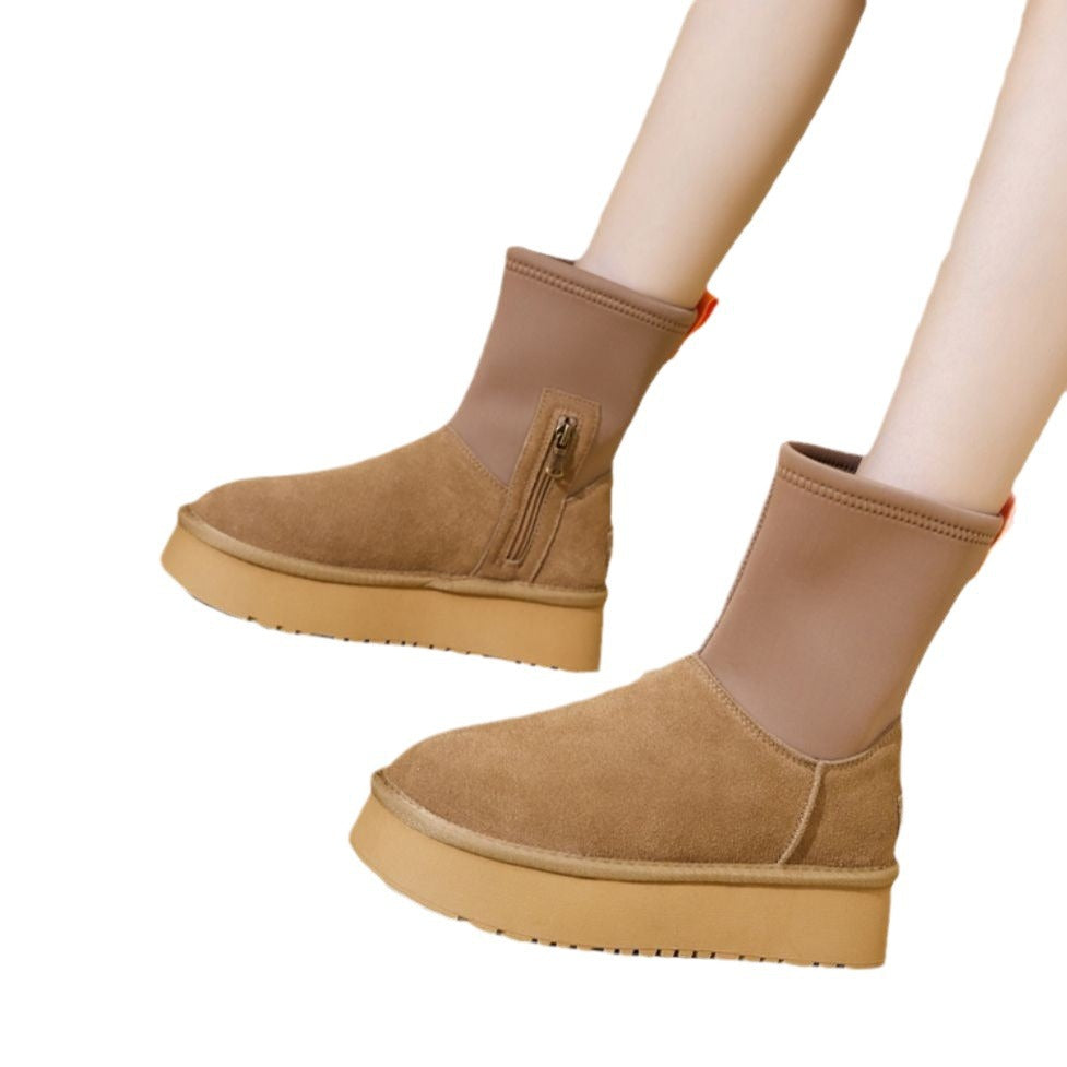 Damen Winterstiefel Elastisch Rutschfest Mode