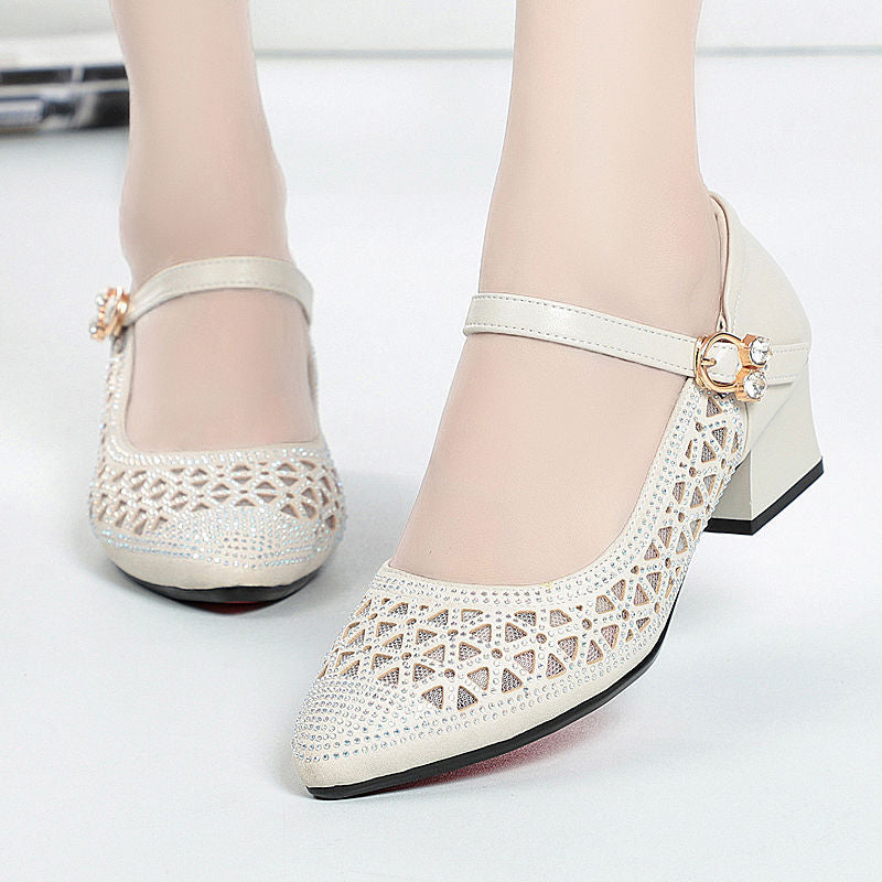 Damen Pumps Hochhackig Elegante Schuhe mit Riemen