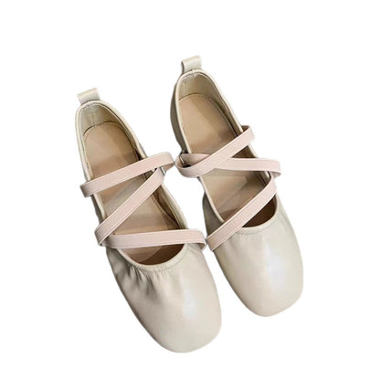 Damen Ballerinas Bequem Komfort Riemen Schuhe