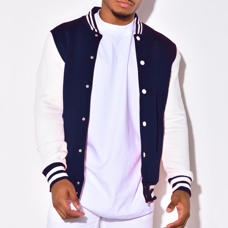 Herren Sportjacke mit Streifen Ärmelbündchen und Knöpfen Modern