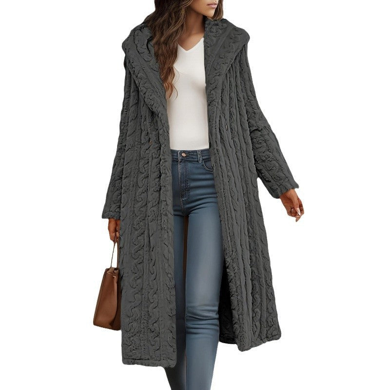 Damen Strickmantel Oversized Zopfmuster Trendig