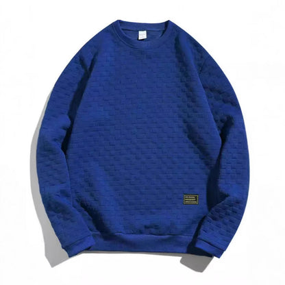 Herren Sweatshirt Strukturiert Modern Rundhals