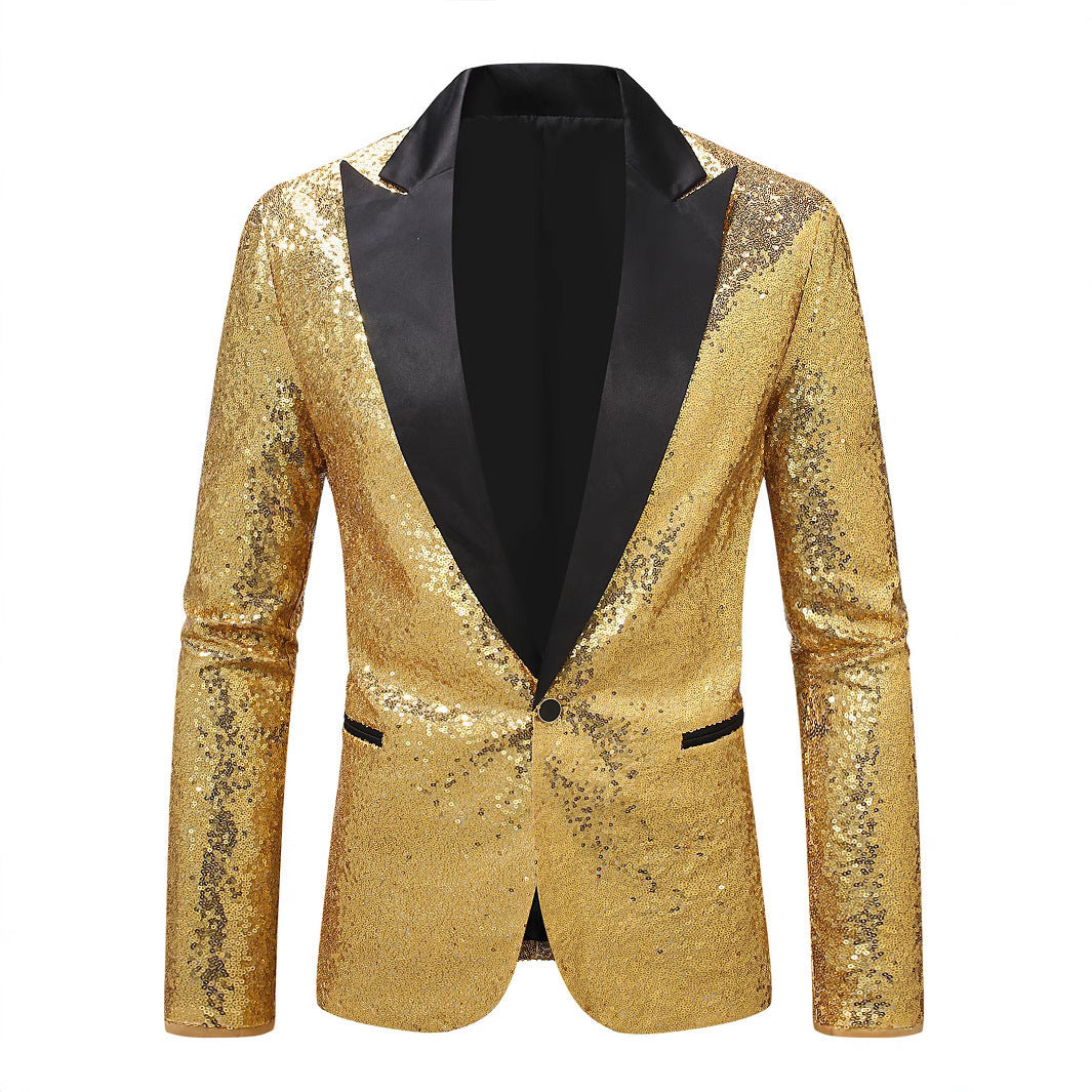 Herren Pailletten Blazer Glamourös Elegant - BerlinGlamour