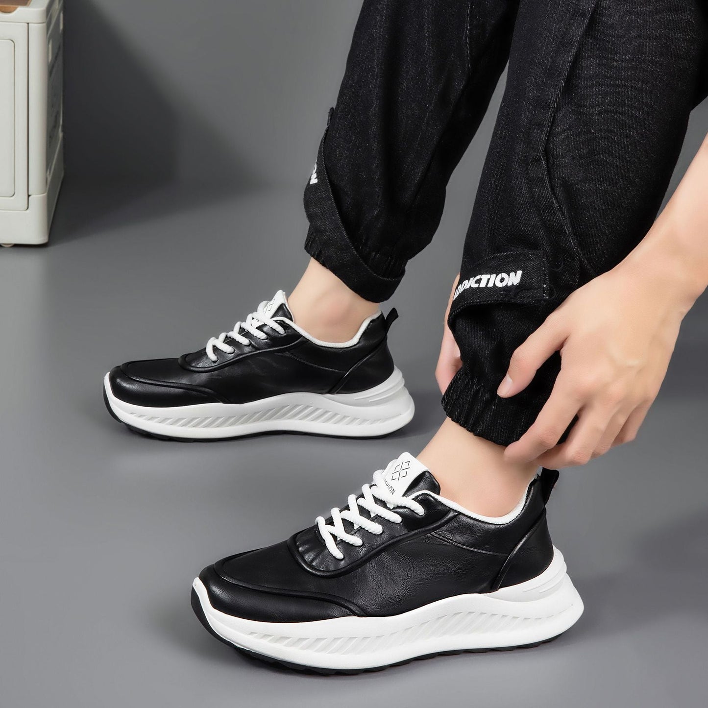 Damen Sneaker Leder Weich mit Dämpfung bequem