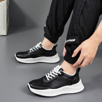 Damen Sneaker Leder Weich mit Dämpfung bequem