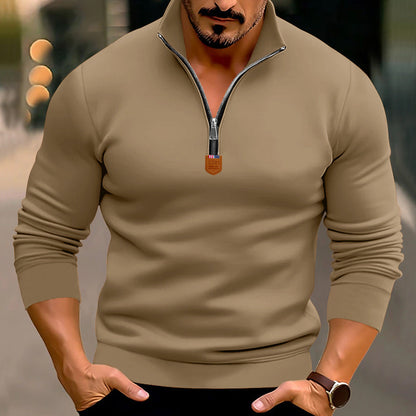 Herren Pullover Halbzipper Hochwertig Strick