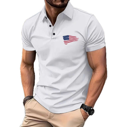 Herren Polohemd Flaggenmotiv Modern Berlin Style