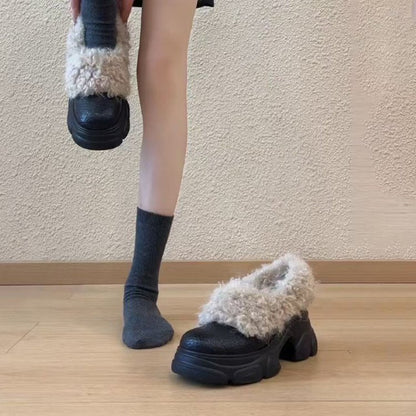 Damen Hausschuhe Warm Flauschig mit robuster Sohle