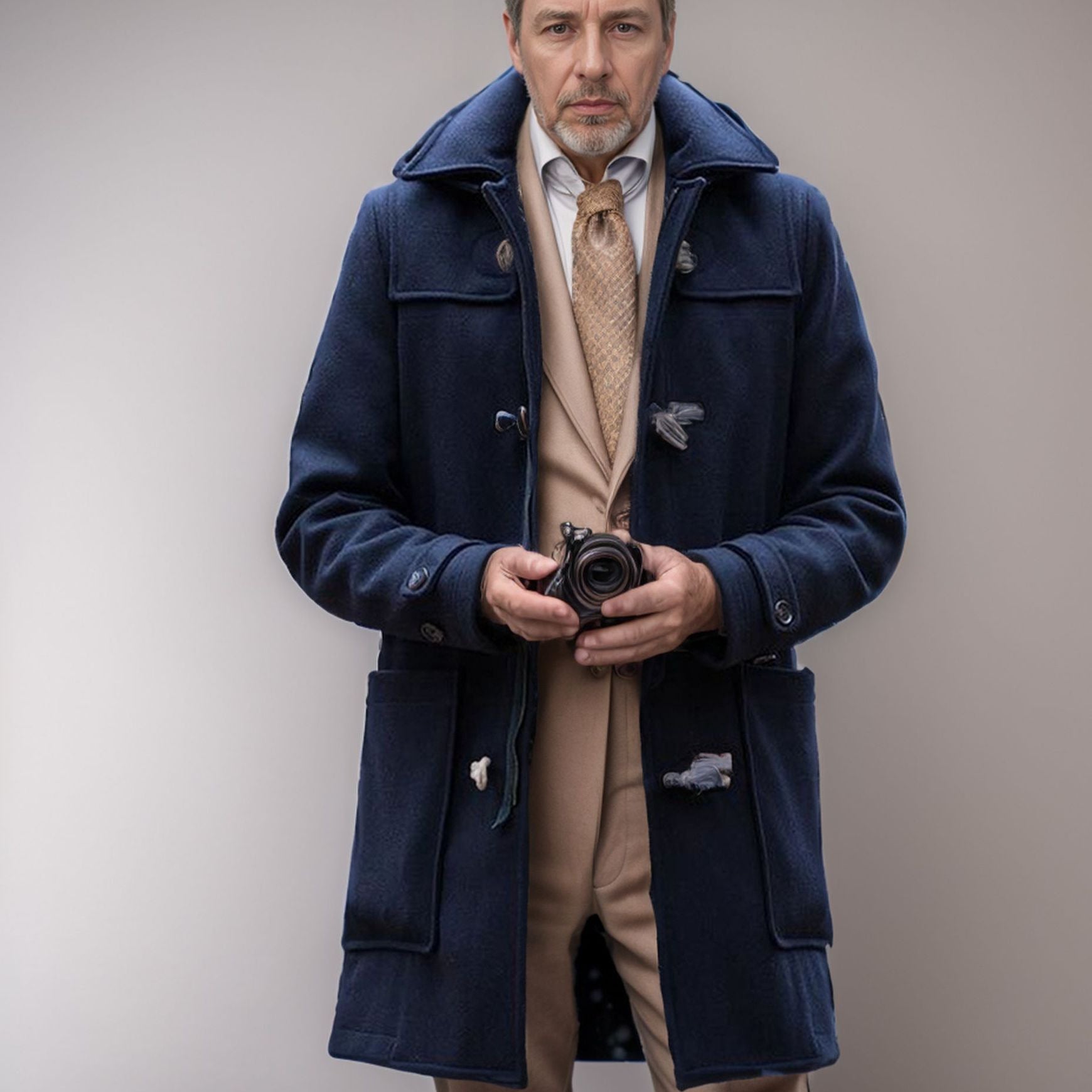 Herren Dufflecoat Eleganter Mantel Hochwertig Traditionell - BerlinGlamour