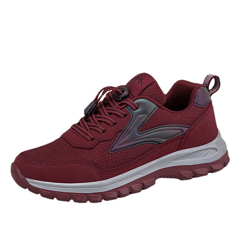 Damen Sport-Sneaker Atmungsaktiv Rutschfest Laufschuhe Schwarz