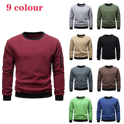 Herren Fleece Sweatshirt Kapuzenpullover Mit Seitentasche