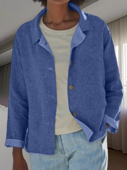 Damen Überwurfjacke Leicht Webmuster Modern