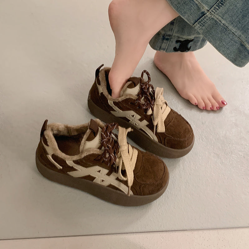 Damen Sneaker Bequem Flauschig WeichSportlich
