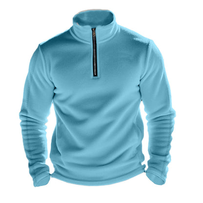 Herren Fleecepullover Reißverschluss Kragen Warm Modern