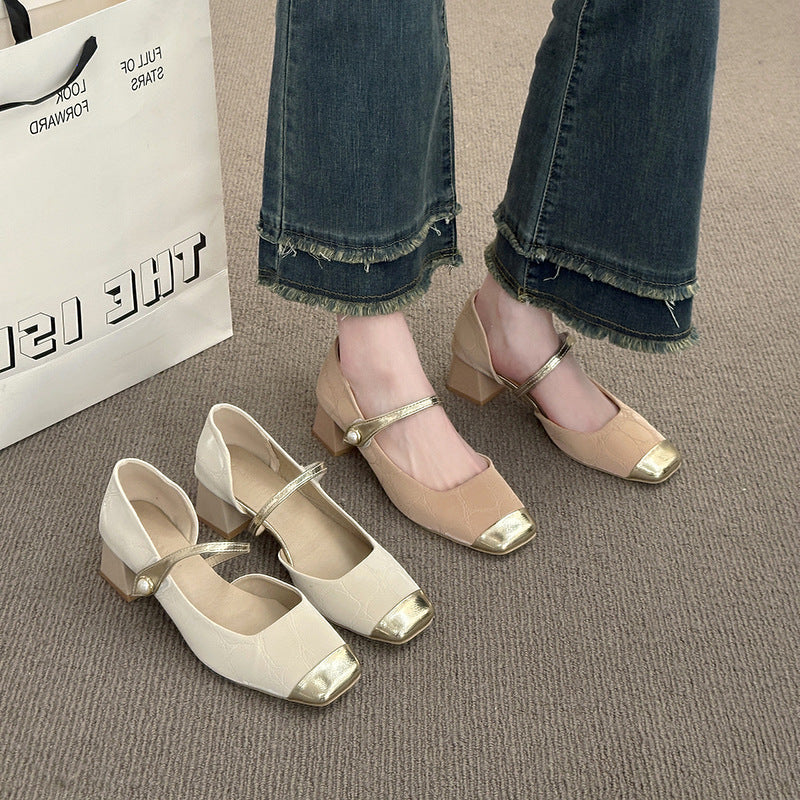 Damen Ballerinas Elegante Sling Schuhe Glänzend Mit Riemen