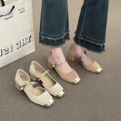 Damen Ballerinas Elegante Sling Schuhe Glänzend Mit Riemen