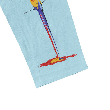 Herren Strandhose Leicht mit Vogel Print Elastischer Bund