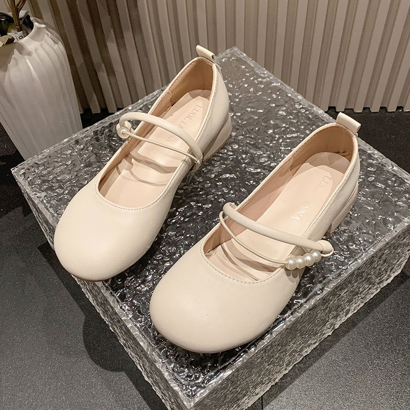 Damen Ballerinas Elegante Perlenschmuck Schuhe