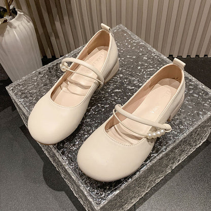Damen Ballerinas Elegante Perlenschmuck Schuhe