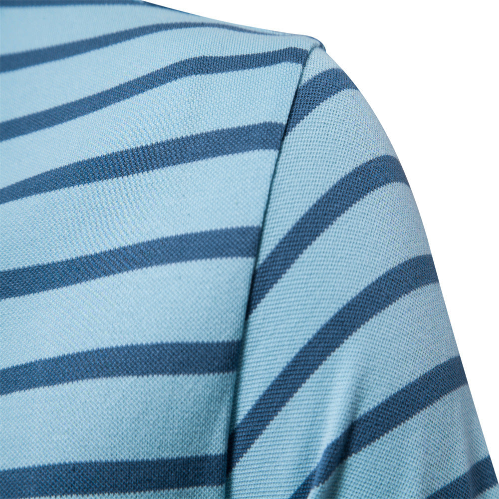 Herren Polo-Shirt Streifenmuster Bequem Modern