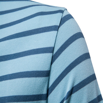 Herren Polo-Shirt Streifenmuster Bequem Modern