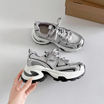 Damen Sneaker Sportlich Chunky Laufschuhe mit Dämpfung