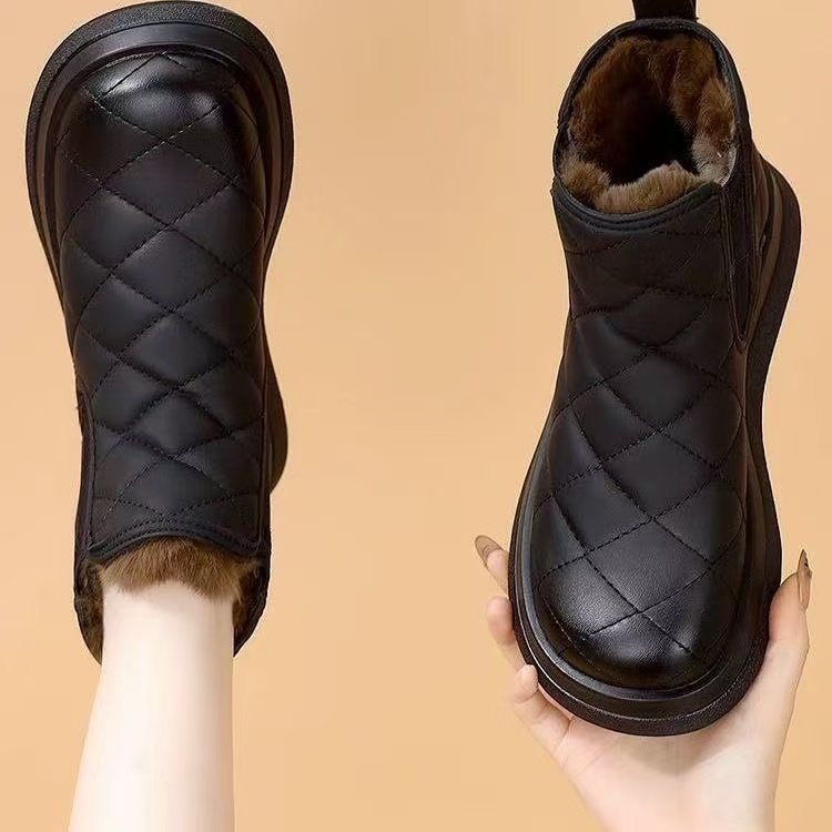 Damen Winterboots Warm Flauschig mit Reißverschluss